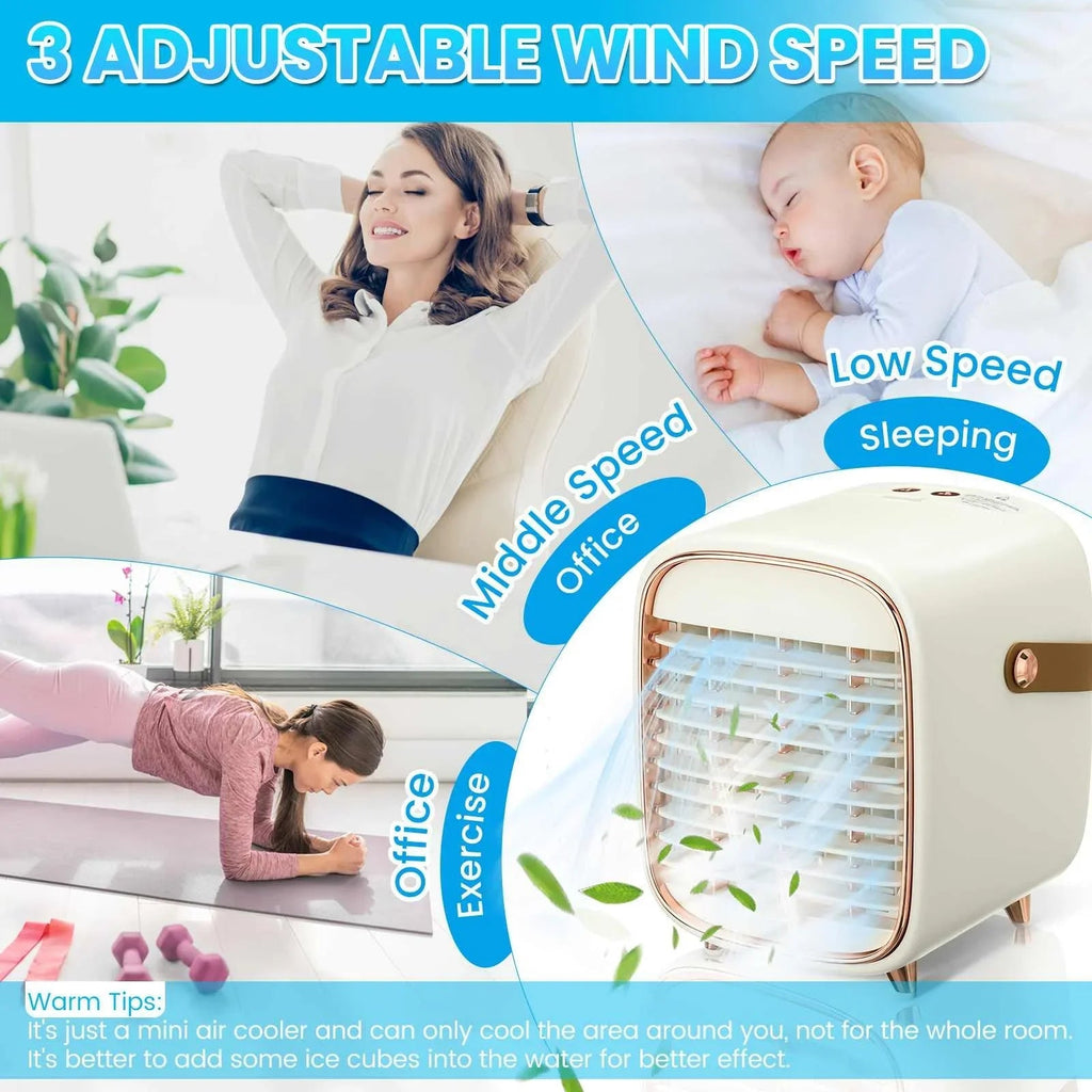 Portable Mini Air Conditioner USB Air Cooler Fan Water Cooling Fan Air