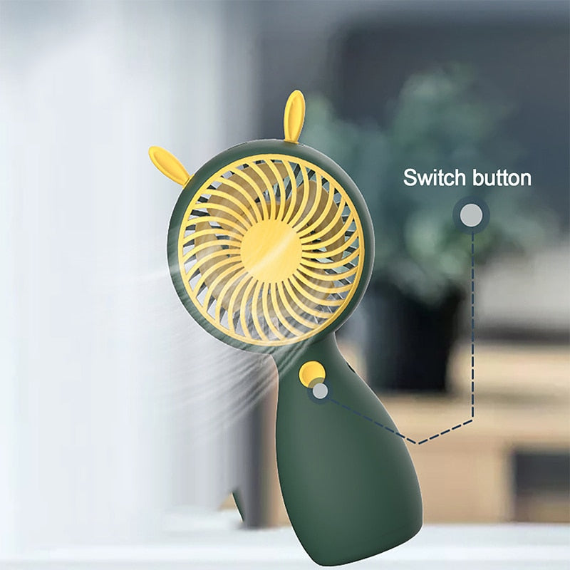 Portable Mini Fan USB Charging Handheld Cartoon Fan For Outdoor