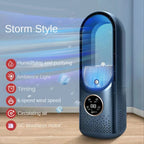 Portable Leafless Electric Fan Air Cooler 6 Speed Silent Timer Air